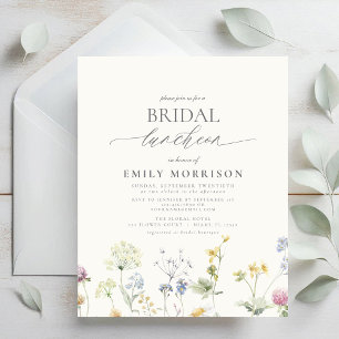 Papier Invitation du Fleur sauvage du déjeuner nuptial
