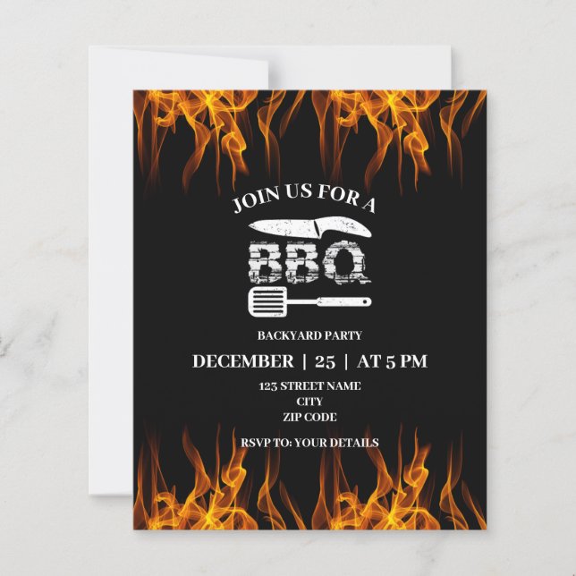 Papier Invitation du Jardin BBQ (Devant)