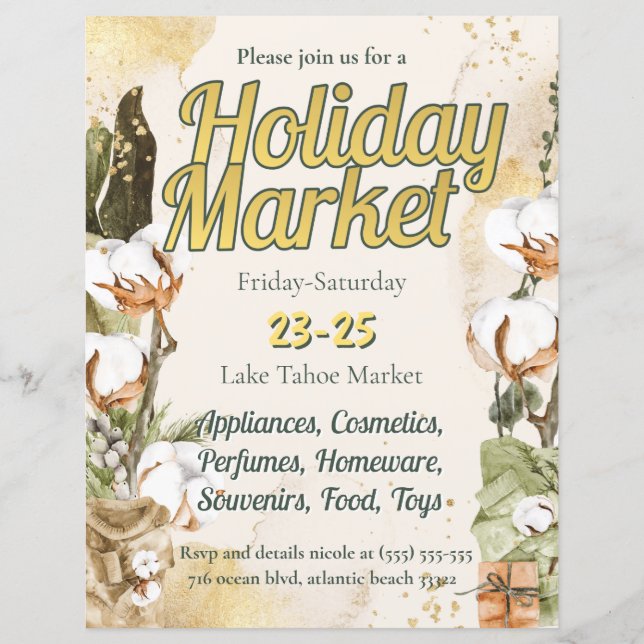 Papier Invitation du marché de Noël (Devant)