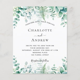 Papier Invitation du mariage du budget pour les forêts d'