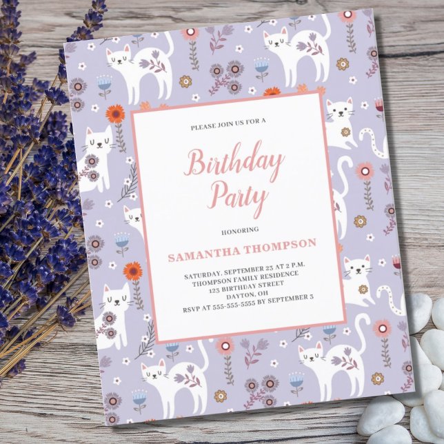 Papier Invitation du Motif de chat à un très bon budget (Créateur téléchargé)