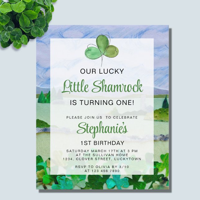 Papier Invitation du Shamrock du budget pour la première  (Créateur téléchargé)