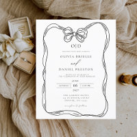 Invitation Elegant Black & White Bow