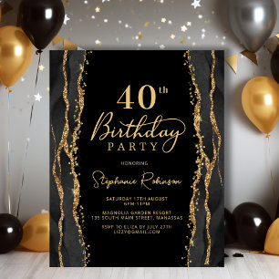 Papier Invitation élégante et économique pour 40 ans anni