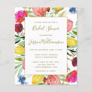 Papier Invitation Fête des mariées budgétaire   Jardin aq