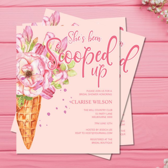 Papier INVITATION Fête des mariées rose (Créateur téléchargé)