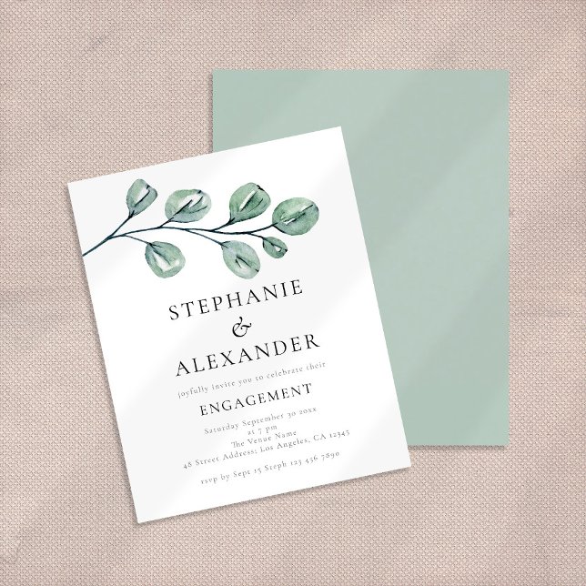 Papier Invitation Fiançailles d'Eucalyptus de la tranche  (Créateur téléchargé)