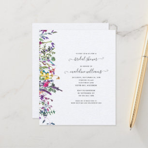 Papier Invitation Fleur sauvage Florale de douche nuptial
