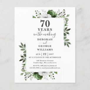 Papier Invitation Florale pour les 70 ans de Mariage de L