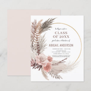 Papier Invitation florale pour une fête de remise de dipl