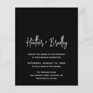 Papier Invitation Heather Elegant Black Budget Mariage