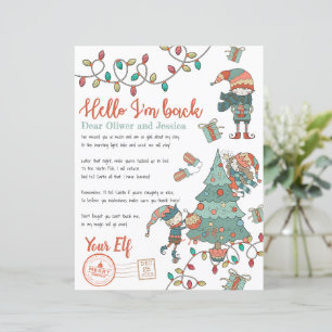 Papier Invitation Lettre de Retour de Lutin de Vacances d