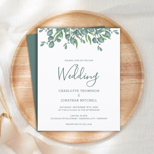Papier Invitation Mariage Botanique Budget (Créateur téléchargé)