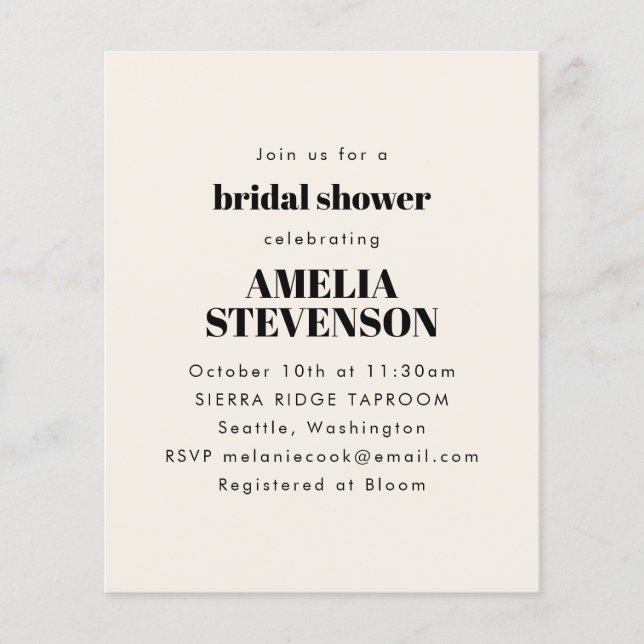 Papier Invitation mini-nuptiale basse budget (Devant)