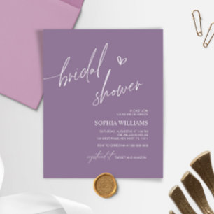Papier Invitation Minimaliste De Douche Nuptiale À Budget
