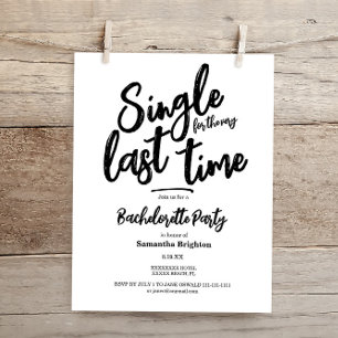 Papier Invitation minimaliste de la Bachelorette Budget
