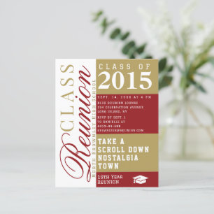 Papier Invitation moderne rouge et beige pour réunion de