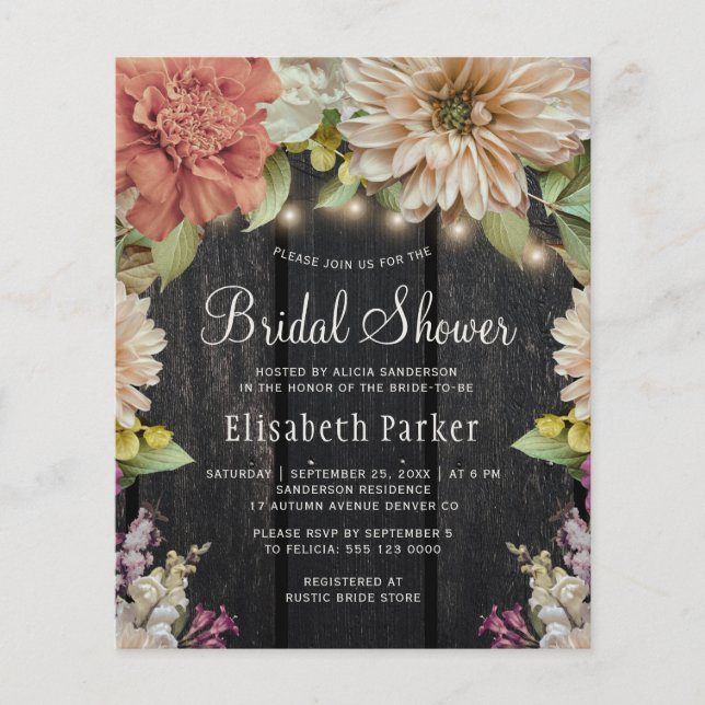 Papier Invitation nuptiale en bois rustique (Devant)