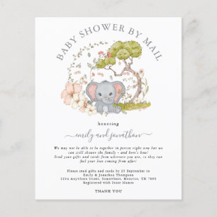 Papier Invitation par courrier pour une Baby Shower éléph