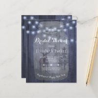 Invitation pas chère et rustique pour une baby sho