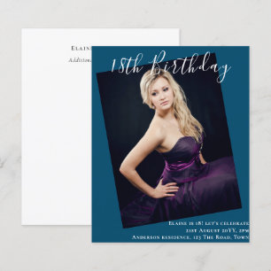 Papier Invitation photo annonce 18e anniversaire petit bu