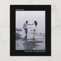 Invitation photo simple Mariage du budget noir