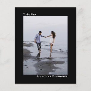 Papier Invitation photo simple Mariage du budget noir