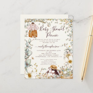 Papier Invitation pique-nique pour Baby Shower : Lapin ré