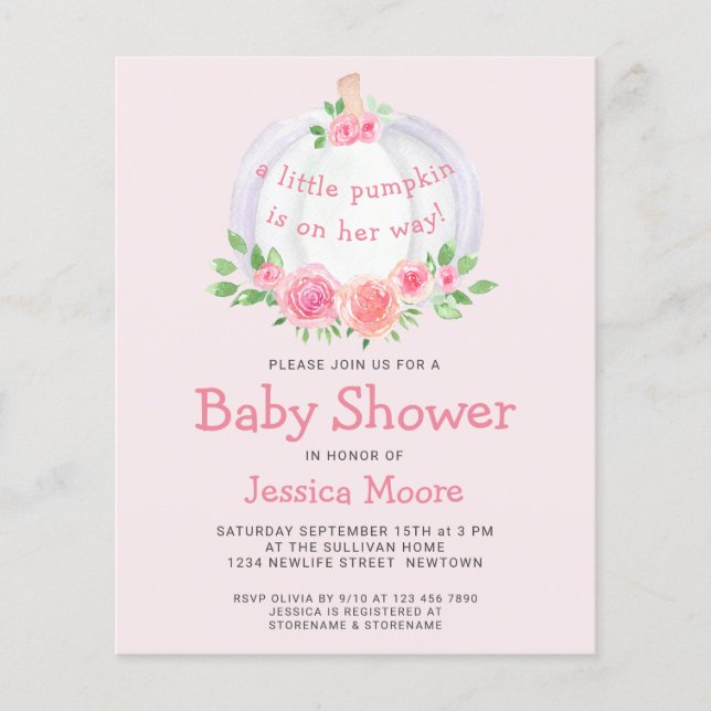 Papier Invitation pour Baby Shower à petit budget : un pe (Devant)