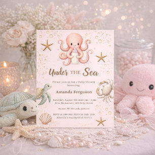 Papier Invitation pour Baby Shower : Animaux sous l'eau r