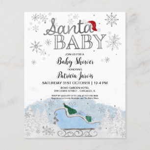 Papier Invitation pour Baby Shower avec budget de Noël po