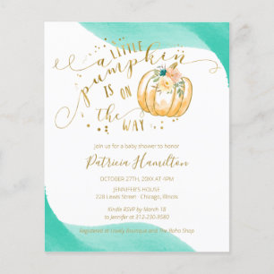 Papier Invitation pour Baby Shower d'automne à petit budg