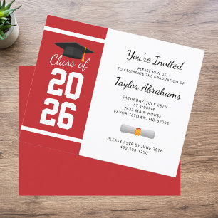 Papier Invitation pour la fête de remise des diplômes rou