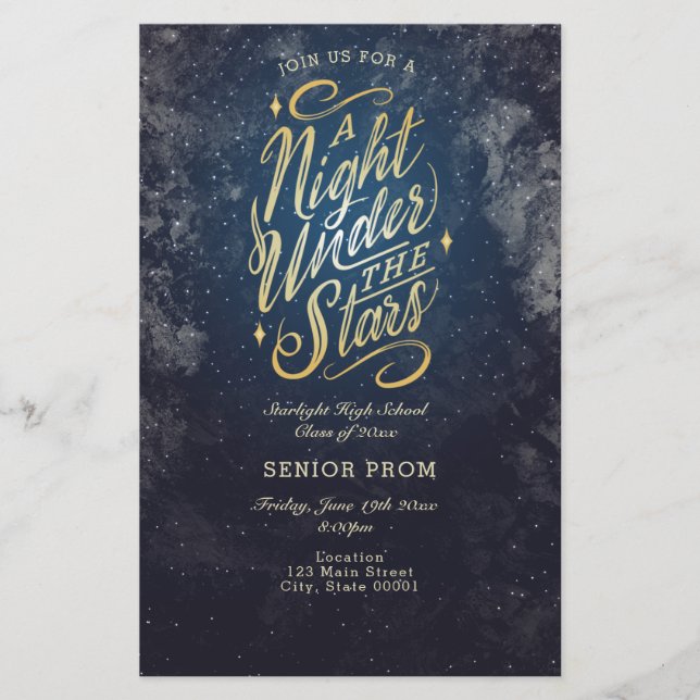 Papier Invitation pour l'affiche de l'événement Une Nuit  (Devant)