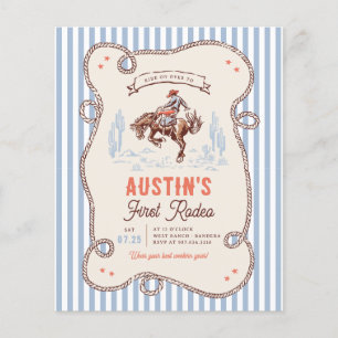 Papier Invitation pour le premier rodéo de cow-boy vintag