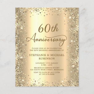 Papier Invitation pour les 60 ans de mariage - Budget Or