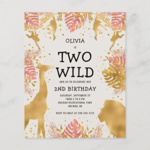 Papier Invitation pour les deux ans de Budget Two Wild Pi
