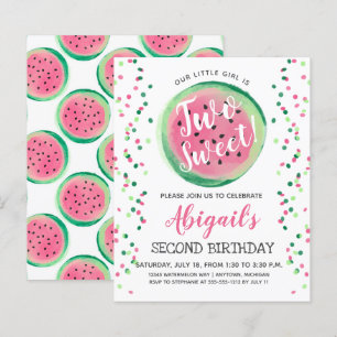 Papier Invitation pour un deuxième anniversaire doux Budg