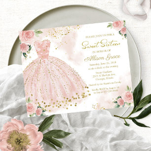 Papier Invitation pour un Sweet Sixteen tenue de soirée d