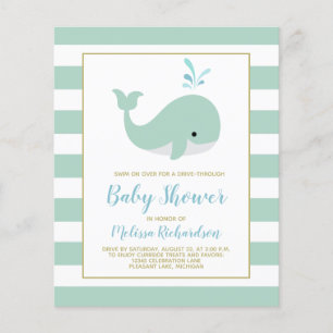 Papier Invitation pour une baby shower Budget Whale Drive
