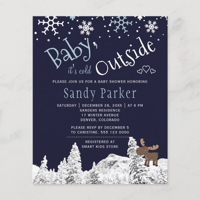 Papier Invitation pour une baby shower garçon rustique et (Devant)
