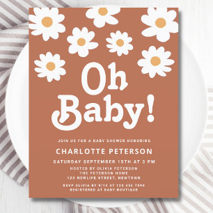 Papier Invitation pour une baby shower rétro à petit budg
