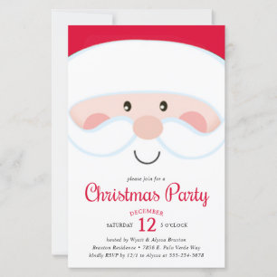 Papier Invitation pour une fête de Noël avec le Père Noël