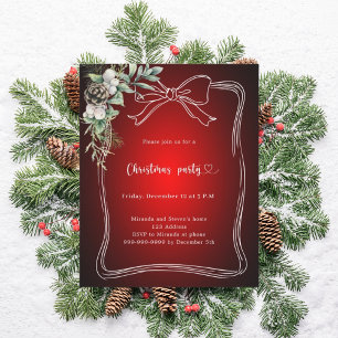 Papier Invitation pour une fête de Noël avec un décor de