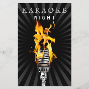 Papier Invitation pour une soirée karaoke micro classe bu