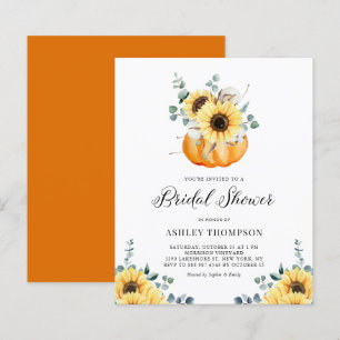 Papier Invitation Rustique Citrouille Tournesol Bridal Do