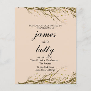 Papier Invitation Rustique de script sur la circulaire bu