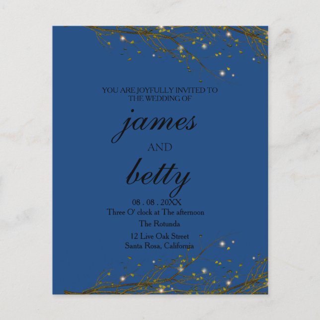 Papier Invitation Rustique de script sur la circulaire bu (Devant)