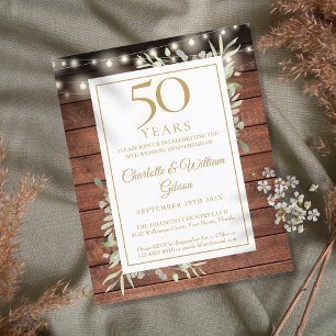 Papier Invitation Rustique pour le 50e Anniversaire de Bu