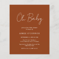 Invitation simple Citrouille Automne Baby shower b
